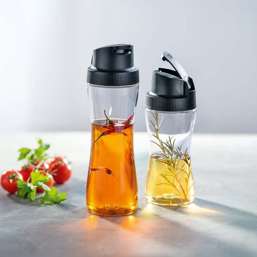 Tupperware Clearly Elegant Oil or Sauce Dispenser Set of 2 Small & Large NEW